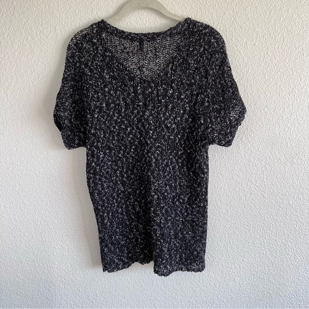 Eileen Fisher Ribbon Yarn Black Short Sleeve‎ Sweater - Picture 8 of 14